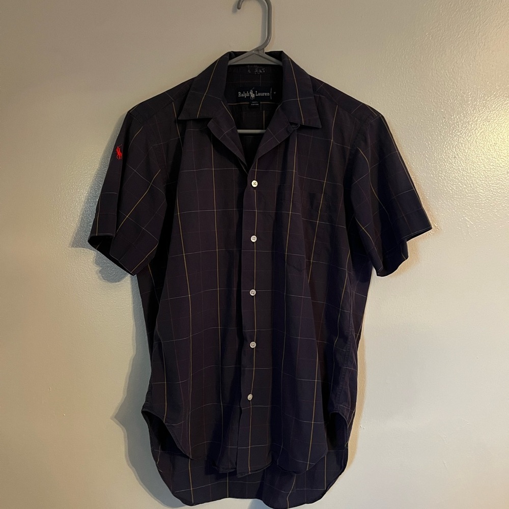 Ralph Lauren Size 4 Blue Plaid Button Down Shirt